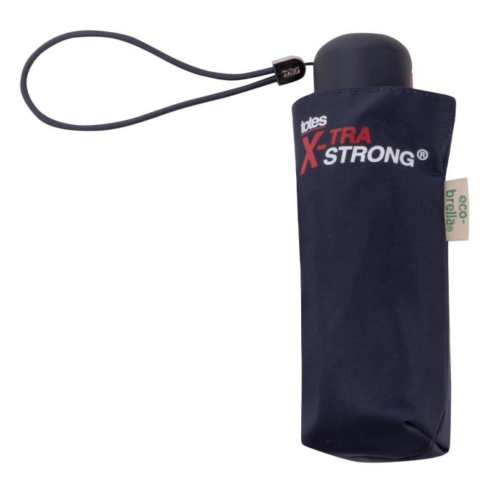 totes ECO-BRELLA® X-TRA STRONG Mini Plain Navy Umbrella (5 Section) Extra Image 3